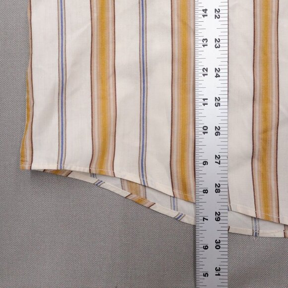 Bam Jeans Mens Large Button Up Shirt Striped Beige Orange Classiccore Gorp Norm - Picture 3 of 11